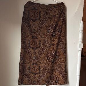 Notations Brown Paisley Maxi Skirt